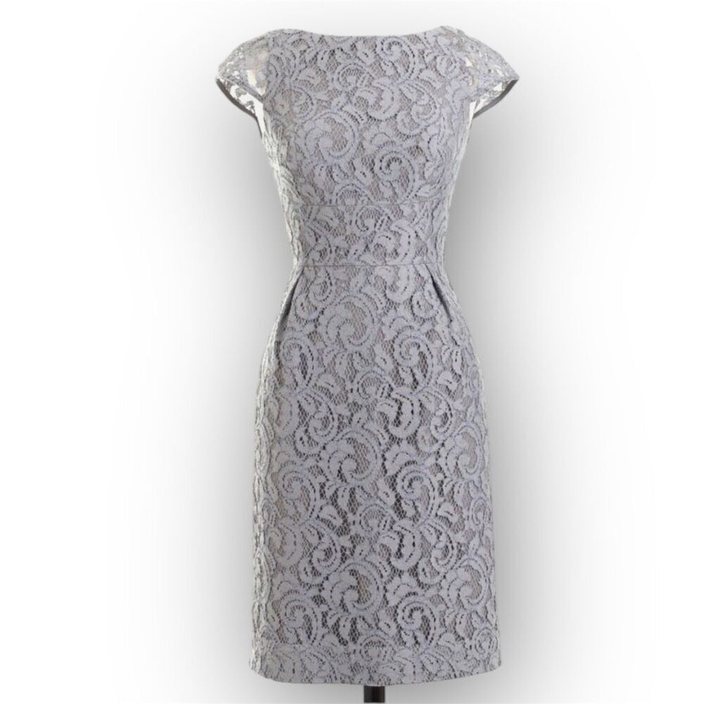 J. Crew, Elsa Dress Leavers Lace in Stormy Gray, Bridesmaid Women’s 0 Petite